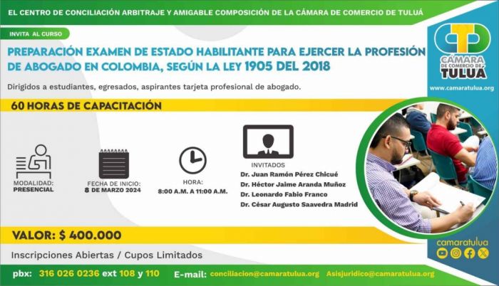 Preparación examen de estado habilitable para ejercer la profesión de Abogado en Colombia, según Ley 1905 de 2018