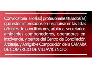  Convocatoria:LISTAS OFICIALES DE CONCILIADORES, ÁRBITROS, SECRETARIOS, AMIGABLES COMPONEDORES, OPER