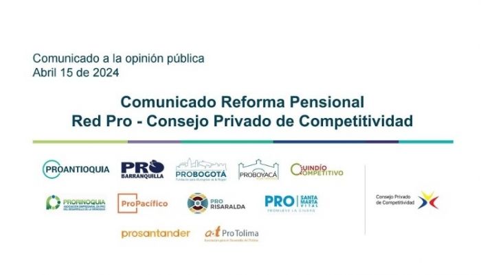 Comunicado Reforma Pensional Red Pro - Consejo Privado de Competitividad